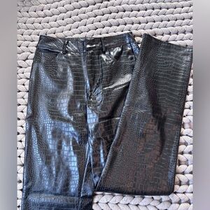 NWT Forever 21 Black Croc-Textured Pants